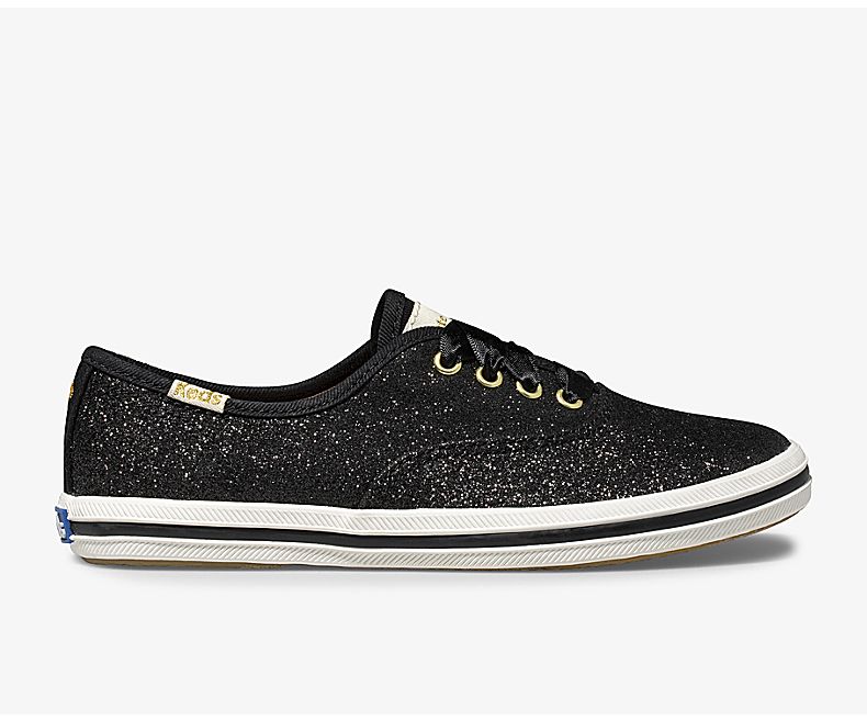 Keds Kid's X Kate Spade New York Champion Glitter Black Casuals Shoes - DL2953017